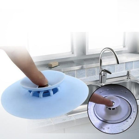 CREATIVE 2-IN-1 SILICONE SEWER SINK SEALER COVER DRAINER (MULTICOLOR)